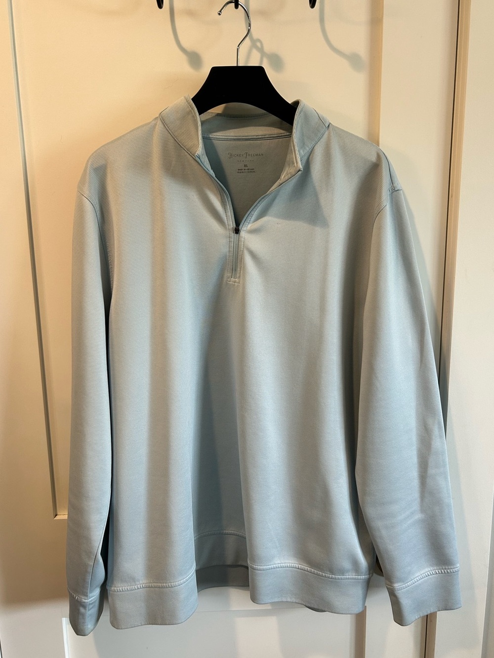 Hickey Freeman Pale Blue Quarter-Zip Pullover